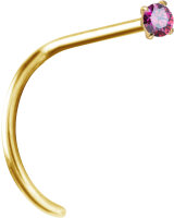 Yellow gold Prong nose stud with genuine ruby - 0.8 mm...