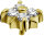 Internal yellow gold diamond with 4 Premium Zirconia - 0.8 mm thread