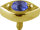 Internal yellow gold eye with Royal Blue Topaz - 0.8 mm thread