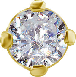 Threadless Gelbgold Prong-Circle mit Lab Created Diamond