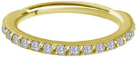 Yellow gold Clicker ring with 24 Lab Created Diamonds -...