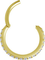 Gelbgold Clicker-Ring mit 24 Lab Created Diamonds - 1.2 mm Stärke