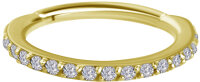 Yellow gold clicker ring with 20 Lab Created Diamonds - 1.2 mm thick