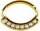 Yellow gold clicker ring (oval) with 8 premium cubic zirconia - 1.2 mm thickness