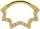 Gelbgold Clicker-Ring (oval) mit 24 Premium Zirkonia - 1.2 mm Stärke