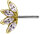 Threadless Yellow Gold Nipple Barbell Petal with 8 Premium Zirconia (Marquise) - 1.6 mm Thickness