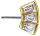 Threadless Gelbgold Nippel Barbell Cubic mit 6 Premium Zirkonia (Cubic) - 1.6 mm Stärke