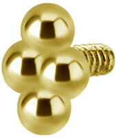 Internal yellow gold Quad-Ball - 0.8 mm thread