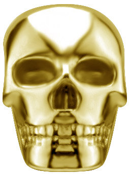 Internal yellow gold skull - 0.8 mm thread