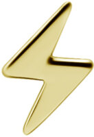 Internal yellow gold lightning bolt - 0.8 mm thread