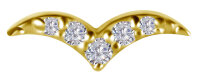 Internal Gelbgold Möwe mit 5 Lab Created Diamonds -...