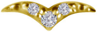 Internal Gelbgold Möwe mit 3 Lab Created Diamonds -...