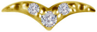 Internal Gelbgold Möwe mit 3 Lab Created Diamonds -...