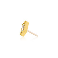 Yellowgold threadless 3 mm milligrain CZ Zirconia bar