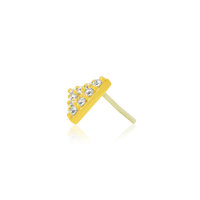 Yellowgold threadless Gold Triangle with CZ Zirconia