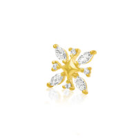 Yellowgold threadless Elsa Snowflake