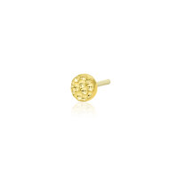 Yellowgold threadless 3 mm hammered disc