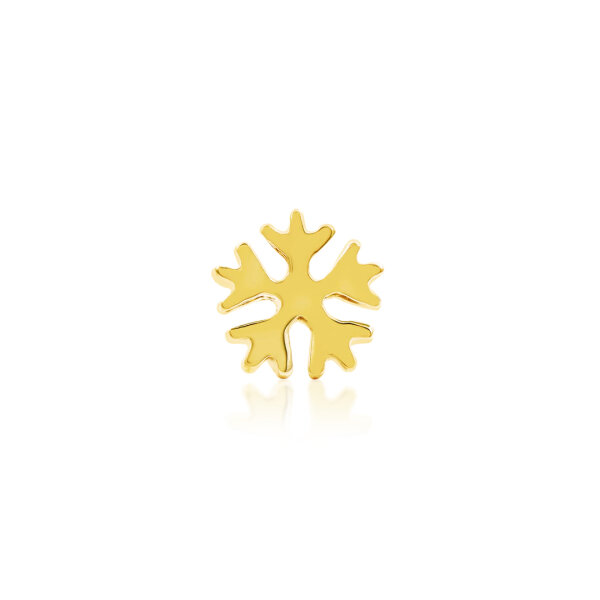 Yellowgold threadless Glossy Snowflake