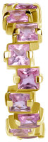 Yellow gold clicker ring with 10 pink Saphire-stones - 1.2 mm thickness