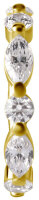 Yellow gold Clicker Ring with 7 Premium Zirconia Stones -...