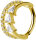 Yellow gold Clicker Ring with Premium Zirconia Stones - 1.2 mm Thickness