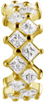 Gelbgold Clicker-Ring mit Premium Zirkonia Steinen - 1.2 mm Stärke