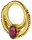 Gelbgold Clicker-Ring mit Songea Saphiren - 1.2 mm Stärke