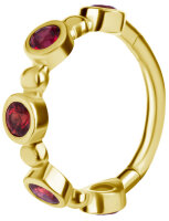 Yellow gold Clicker Ring with Songea Sapphire - 1.2 mm Thickness