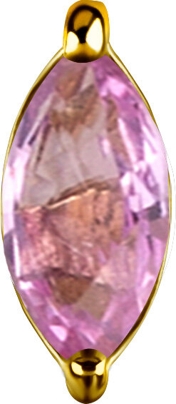 Internal yellow gold diamond with Pink Sapphire - 0.8 mm thread