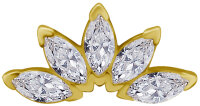 Internal yellow gold 5-bloom with 5 Marquise Premium...