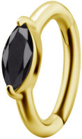 Gelbgold Rook-Clicker-Ring mit Premium Zirkonia  - 1.2 mm...