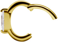 Gelbgold Rook-Clicker-Ring mit Premium Zirkonia  - 1.2 mm Stärke