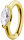 Gelbgold Rook-Clicker-Ring mit Premium Zirkonia  - 1.2 mm Stärke