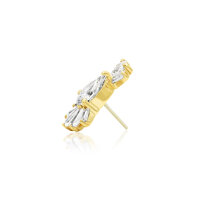 Yellowgold threadless Paget with CZ Zirconia