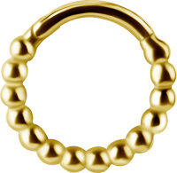 Yellow gold segment clicker ring ball wire