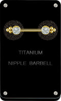 Nipple jewellery (PVD-coated titanium), with Premium Zirconia