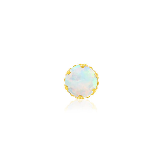 Yellowgold threadless Crown-Set Opal