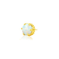 Gelbgold threadless Crown-Set Opal