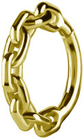 Gelbgold Segment Clicker-Ring mit Ketten Design