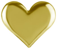 Threadless Yellow Gold Heart - Large