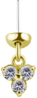 Threadless Yellow Gold Vertical Helix Dangle with Premium Zirconia #TR35