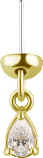 Threadless Gelbgold Vertical Helix Dangle mit Premium Zirkonia #PS3