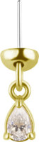 Threadless Yellow Gold Vertical Helix Dangle with Premium Zirconia #PS3