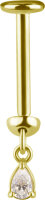 Threadless Yellow Gold Vertical Helix Dangle with Premium Zirconia #PS3