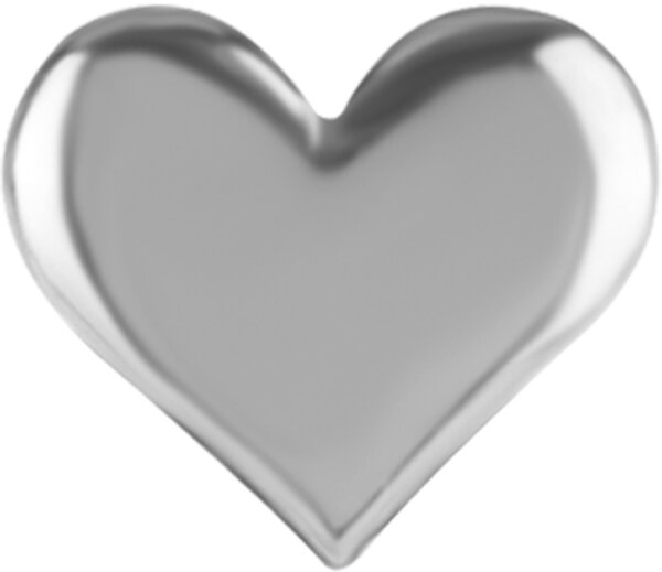 Threadless White Gold Heart - 0.8 mm Thread